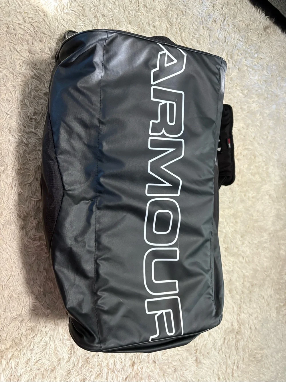Under Armour Black Duffel Bag with White Logo - Men
